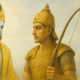 Krishna und Arjuna im Gespräch
